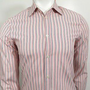 H&M Mens Multicolor Striped Long Sleeve Collared Button Down Shirt Size S